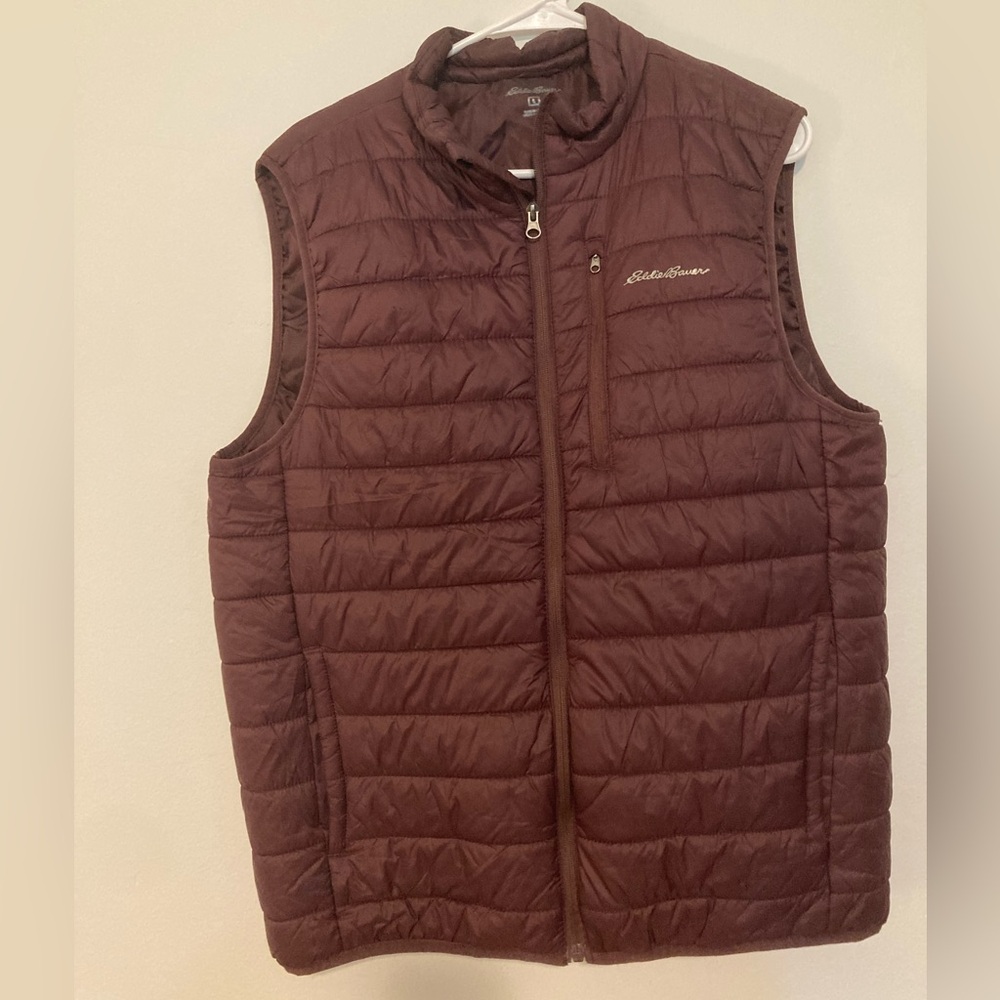 Eddie Bauer Men's Brown Quilted Vest
